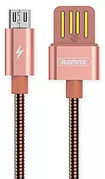 Кабель Remax Metal Serpent USB-A - micro USB 12w 2.4a 1м cable Rose Gold (RC-080m) - фото Кабель Remax Metal Serpent USB-A - micro USB 12w 2.4a 1м cable Rose Gold (RC-080m)