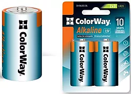 Батарейки ColorWay Alkaline Power D (LR20) 2шт (CW-BALR20-2BL) - миниатюра 2