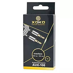 Аудио кабель XoKo AUX-100 AUX mini Jack 3.5mm M/M Cable 1 м black - миниатюра 3