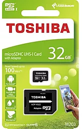 Карта памяти Toshiba microSDHC 32GB M203 Class 10 UHS-I U1 + SD-адаптер (THN-M203K0320EA) - миниатюра 3