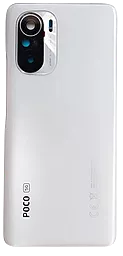 Задняя крышка корпуса Xiaomi Poco F3 со стеклом камеры с логотипом "Poco" White - фото Задняя крышка корпуса Xiaomi Poco F3 со стеклом камеры с логотипом "Poco" White