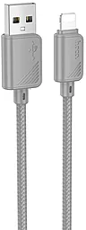 Кабель Hoco X113 USB-A - Lightning 12w 2.4a 1м cableGray - фото Кабель Hoco X113 USB-A - Lightning 12w 2.4a 1м cableGray