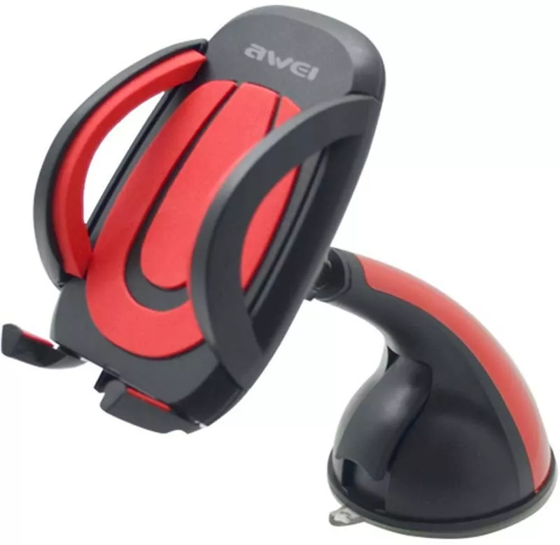 Держатель Awei X7 Car Mobile Holder With Suction Cup Black/Red - фото 1