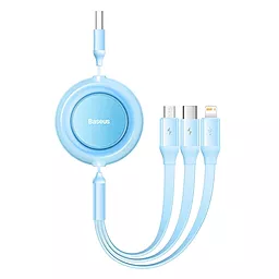 Кабель USB Baseus Bright Mirror 2 Series 22.5w 3.5a 1.1m 3-in-1 USB to micro/Lightning/Type-C cable sky blue (CAMJ010017)