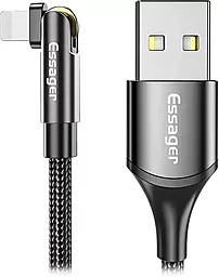 Кабель Essager Universal 180 Ratate USB-A - Lightning 12w 3a 1м cable Black (EXCL-WX01) - фото Кабель Essager Universal 180 Ratate USB-A - Lightning 12w 3a 1м cable Black (EXCL-WX01)
