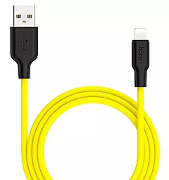 Кабель Hoco X21 Plus Silicone USB-A - Lightning 12w 2.4a 0.25м cable Black/Yellow - миниатюра 2 Кабель Hoco X21 Plus Silicone USB-A - Lightning 12w 2.4a 0.25м cable Black/Yellow - миниатюра 2