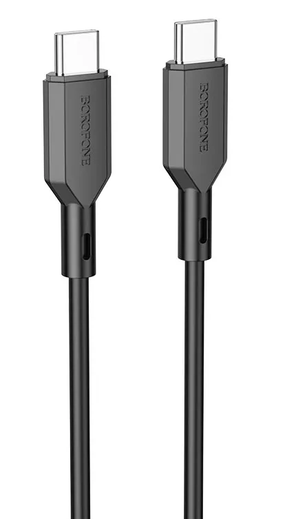Кабель Borofone BX70 USB Type-C - Type-C 60w 3a 1м PD cable Black - фото 1