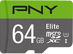 Карта пам'яті PNY Elite 64GB Class 10 UHS-I (P-SDUX64U185GW-GE)