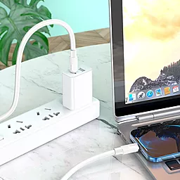 Кабель Hoco X84 USB Type-C - Lightning 20w 3a 1м PD сable White - мініатюра 4 Кабель Hoco X84 USB Type-C - Lightning 20w 3a 1м PD сable White - мініатюра 4