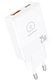 Сетевое зарядное устройство WUW WUW-C217 25w PD/QC USB-C/USB-A ports chrager white - фото Сетевое зарядное устройство WUW WUW-C217 25w PD/QC USB-C/USB-A ports chrager white