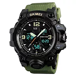 Мужские часы SKMEI 1155BAG Army Green - фото Мужские часы SKMEI 1155BAG Army Green