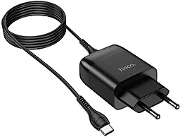 Сетевое зарядное устройство с поддержкой быстрой зарядки Hoco C72Q Glorious 18W 3A + USB-C Cable Black - миниатюра 3