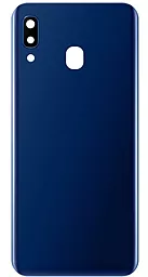 Задняя крышка корпуса Samsung Galaxy A20 2019 A205 со стеклом камеры Original Deep Blue