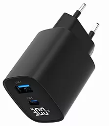 Сетевое зарядное устройство Gembird 30w PD USB-C/USB-A ports charger black (TA-UC-PDQC30LCD-BK-01) - фото Сетевое зарядное устройство Gembird 30w PD USB-C/USB-A ports charger black (TA-UC-PDQC30LCD-BK-01)