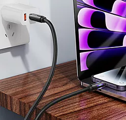 Кабель Hoco U136 Prize USB Type-C - Lightning 27w 3a 1.2м PD сable Black - мініатюра 5 Кабель Hoco U136 Prize USB Type-C - Lightning 27w 3a 1.2м PD сable Black - мініатюра 5
