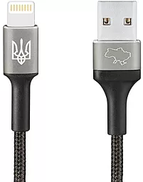 USB Кабель Gelius Strong Ukraine GP-UCN002L 15W 3A 1.2M Lightning Cable Black