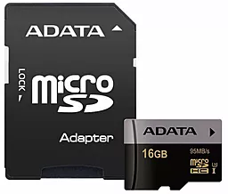 Карта памяти ADATA microSDHC 16GB Class 10 UHS-I U3 + SD-адаптер (AUSDH16GUI3CL10-R) - фото Карта памяти ADATA microSDHC 16GB Class 10 UHS-I U3 + SD-адаптер (AUSDH16GUI3CL10-R)