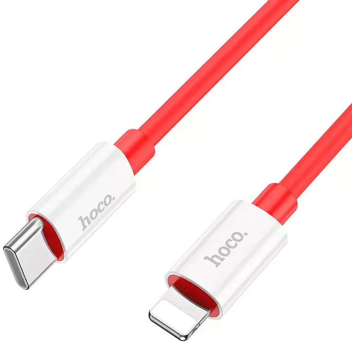 Кабель Hoco X87 Magic Silicone USB Type-C - Lightning 20w 3a 1м PD сable Red - фото 3