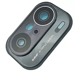 Скло камери Xiaomi Poco F3 в рамці Night Black