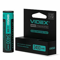 Аккумулятор Videx Li-Ion 18650-P (ЗАЩИТА) 3400mAh 1шт (24453)