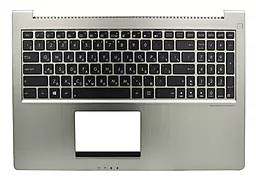 Клавиатура для ноутбука Asus UX51V UX51VZ коричневая/металик в корпусе подсветка 13GNWO1AM033-1