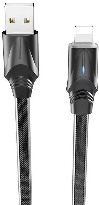Кабель Borofone BU12 Synergy USB-A - Lightning 12w 2.4a 1.2м cable Black - фото 1