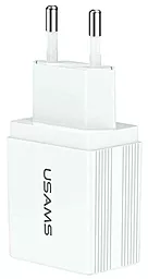Мережевий зарядний пристрій Usams US-CC090 T24 Dual USB Travel Charger 2.1A EU White
