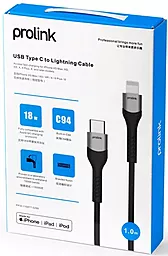Кабель Prolink USB Type-C - Lightning 18w 3a 1м PD сable Black (PF444A-0100) - миниатюра 5 Кабель Prolink USB Type-C - Lightning 18w 3a 1м PD сable Black (PF444A-0100) - миниатюра 5