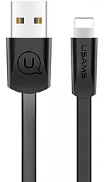 Кабель USB Usams U2 Flat 1.2M Lightning Cable Black (US-SJ199)