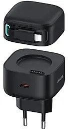 Сетевое зарядное устройство Usams US-CC209 35w GaN PD USB-C fast charger + Lightning cable black - фото Сетевое зарядное устройство Usams US-CC209 35w GaN PD USB-C fast charger + Lightning cable black