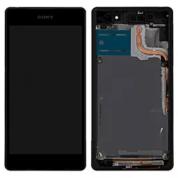 Дисплей Sony Xperia Z2 (D6502, D6503, L50W, SO-03F) с тачскрином и рамкой, оригинал, Black