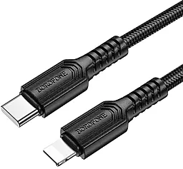 Кабель Borofone BX116 Certain USB Type-C - Lightning 27w 3a 1м PD cable Black - миниатюра 3