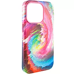 Шкіряний чохол Colour Splash with MagSafe для Apple iPhone 13 Pro (6.1") Pink / Blue - мініатюра 4
