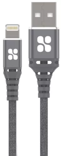 Кабель Promate USB-A - Lightning 12w 2.4a 1.2м cable Grey - фото 1