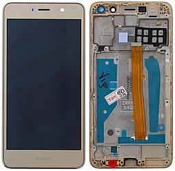 Дисплей Huawei Y5 2017, Y5 III, Y5 3, Y6 2017, Nova Young, Honor 6 Play с тачскрином и рамкой, Gold - фото Дисплей Huawei Y5 2017, Y5 III, Y5 3, Y6 2017, Nova Young, Honor 6 Play с тачскрином и рамкой, Gold