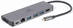 Мультипортовый USB Type-C хаб Cablexpert 5-in-1 hub gray (A-CM-COMBO5-05) - фото Мультипортовый USB Type-C хаб Cablexpert 5-in-1 hub gray (A-CM-COMBO5-05)