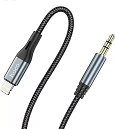 Аудио кабель Hoco DUP03 Aux mini Jack 3.5 mm - Lightning M/M Cable 1 м чёрный