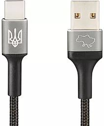 USB Кабель Gelius GP-UCN002C Strong Ukraine 15W 3A 1.2M USB Type-C Cable Black