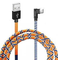 Кабель Grand-X USB-A - micro USB 10.5w 1м cable Orange/Blue (FM-08OB) - фото Кабель Grand-X USB-A - micro USB 10.5w 1м cable Orange/Blue (FM-08OB)