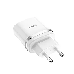 Мережевий зарядний пристрій Hoco C12 2.4A 2USB + micro USB Cable White - мініатюра 2