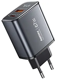 Сетевое зарядное устройство Remax U2-AC67W 67w GaN PD USB-C/USB-A ports charger gray - фото Сетевое зарядное устройство Remax U2-AC67W 67w GaN PD USB-C/USB-A ports charger gray