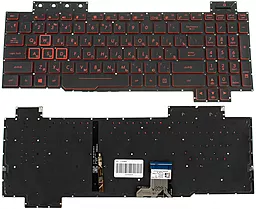 Клавиатура для ноутбука Asus FX505 series с подсветкой клавиш без рамки Original Red