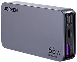 Сетевое зарядное устройство Ugreen X753 Nexode Pro 65w GaN PD 2xUSB-C/USB-A ports fast charger grey (25356) - фото Сетевое зарядное устройство Ugreen X753 Nexode Pro 65w GaN PD 2xUSB-C/USB-A ports fast charger grey (25356)