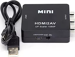 Видео переходник (адаптер) ExtraDigital HDMI - AV/RCA/CVBS + DC Cable Black (KBH1762)