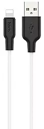 Кабель USB Hoco X21 Plus Silicone Lightning Cable 0.25m Black/White