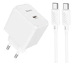 Мережевий зарядний пристрій Hoco CS13A 20w PD USB-C + USB-C to USB-C cable home charger white
