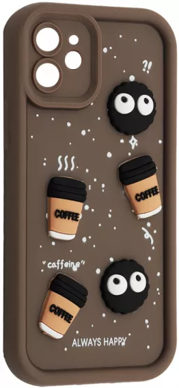 Чехол Pretty Things Case для Apple iPhone 11 Brown / Always Happy - фото 1