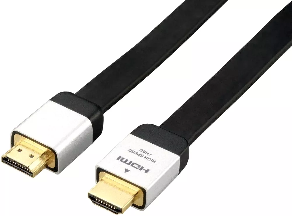 Видеокабель HDMI Slim High-Speed with Ethernet V2.0 2m Black Veron - фото 1