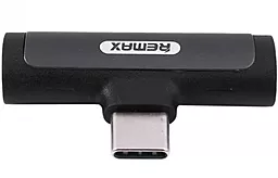 Аудіо-перехідник Remax M-F USB Type-C -> Type-C + 3.5mm Black - мініатюра 2
