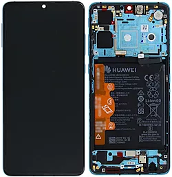 Дисплей Huawei P30 (ELE-L29, ELE-L09, ELE-AL00, ELE-TL00, ELE-L04) с тачскрином и рамкой, оригинал, Aurora Blue
